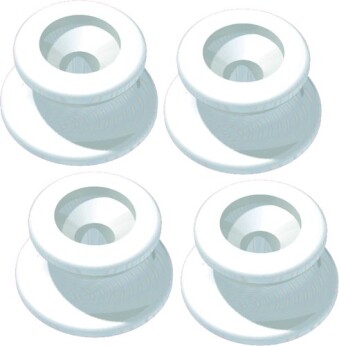 Unimer kapellfäste vit Ø25mm, 4 st