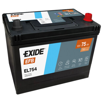 Exide EL754 Dual EFB batteri, 75 Amp