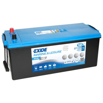 Exide Dual AGM batteri med poler på samma sida, 140 Amp