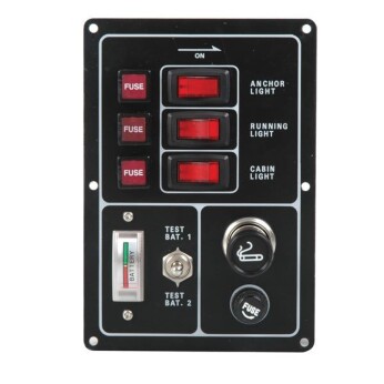 Elpanel m/cigarettkontakt, batterimätare och 3 kontakter,12V