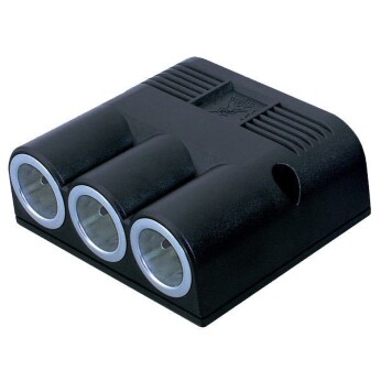 Påbyggnadseluttag trippel för cigarett/USB, 12/24V / 20 Amp