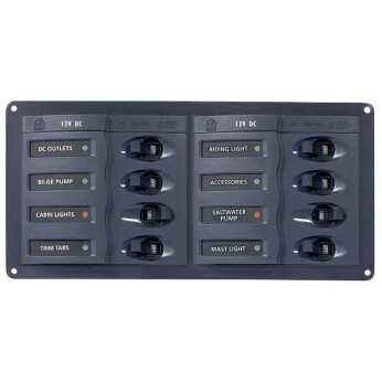 BEP Elpanel 901H med 8 strömbrytare, 12V