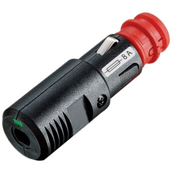 Universalkontakt med 8Amp säkring & led för cigarett, 12/24V