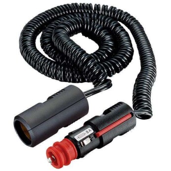 Universalkontakt m/8 amp. säkring, spiralsladd & cigarruttag
