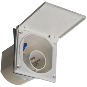 CEE hankontakt för inbyggnad m/stänktätt lock, 220V