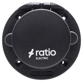 Ratio landströmskontakt med svart lock glasfiber/nylon