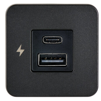 Scanstrut Tile innbyggnadskontakt USB-A & USB-C svart