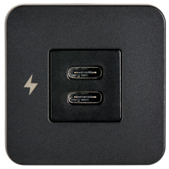 Scanstrut Tile innbyggnadskontakt USB-C & USB-C svart