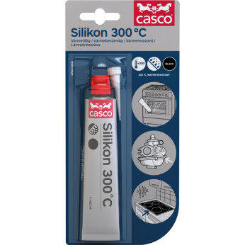Casco Silikon 300°C flytande packning svart, 40 ml