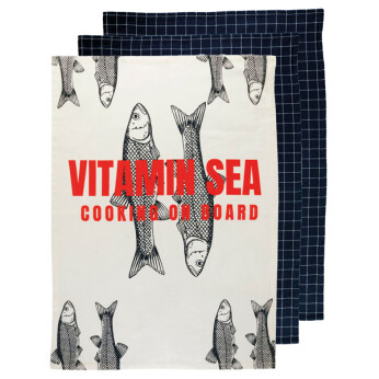 MB Vitamin Sea kökshanddukar 3 stk 70x50 cm